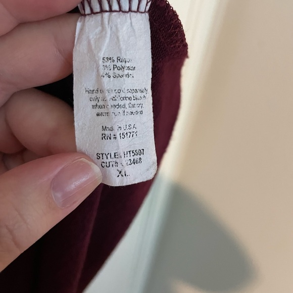 Kaileigh Burgundy Asymmetrical Blouse - Picture 4 of 5